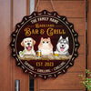 Family Pet Bar & Grill - Dog & Cat Personalized Custom Shaped Home Decor Wood Sign - House Warming Gift For Pet Owners, Pet Lovers