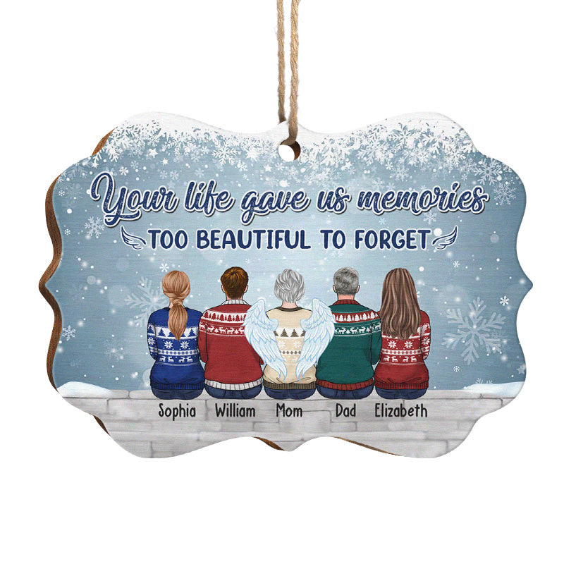 Too Beautiful To Forget - Family Personalized Custom Ornament - Wood Benelux Shaped - Christmas Gift For Family Members