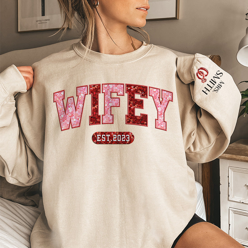 Where There Is Love There Is Life - Couple Personalized Custom Unisex Sweatshirt With Design On Sleeve - Gift For Husband Wife, Anniversary