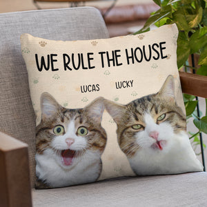 Custom Photo I Rule The House - Cat Personalized Custom Pillow - Gift For Pet Owners, Pet Lovers