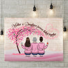 Mother & Daughters Forever Linked Together - Family Personalized Custom Horizontal Canvas - Mother's Day, Birthday Gift For Mom