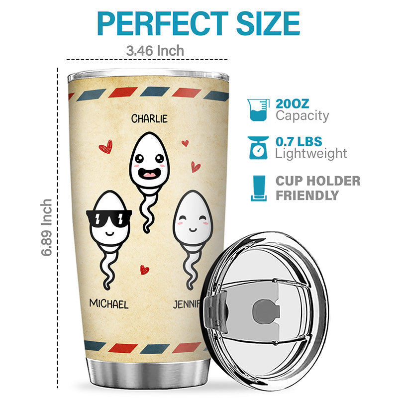 Glad To Be Your Best Kids - Family Personalized Custom Tumbler - Father's Day, Birthday Gift For Dad