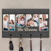 Custom Photo Our Home Sweet Home - Family Personalized Custom Home Decor Rectangle Shaped Key Hanger, Key Holder - House Warming Gift For Family Members