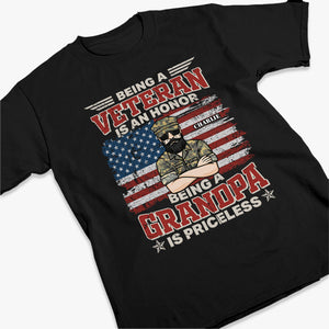 Being A Grandpa Is Priceless - Gift For 4th Of July - Personalized Unisex T-Shirt