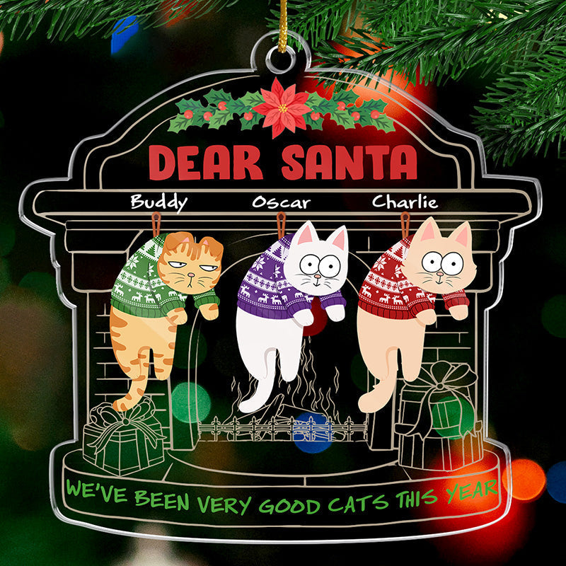 On The Naughty List - Cat Personalized Custom Ornament - Acrylic Custom Shaped - Christmas Gift For Pet Owners, Pet Lovers