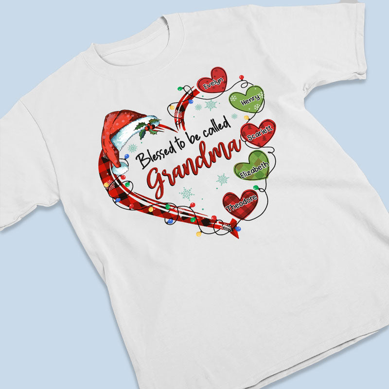 Blessed To Be Called Grandma - Family Personalized Custom Unisex T-shirt, Hoodie, Sweatshirt - Christmas Gift For Grandma