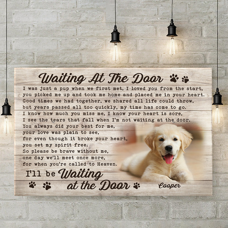 Custom Photo Waiting At The Door - Dog & Cat Personalized Custom Horizontal Canvas - Gift For Pet Owners, Pet Lovers