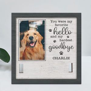 Photo personnalisée « Tu as été mon adieu le plus dur » - Plaque commémorative personnalisée pour perte d'animal de compagnie, cadre pour collier - Cadeau de condoléances, Cadeau pour propriétaires d'animaux, amoureux des animaux
