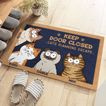 Custom Cartoon Cats Keep Door Closed Home Decor - Personalized Doormat
