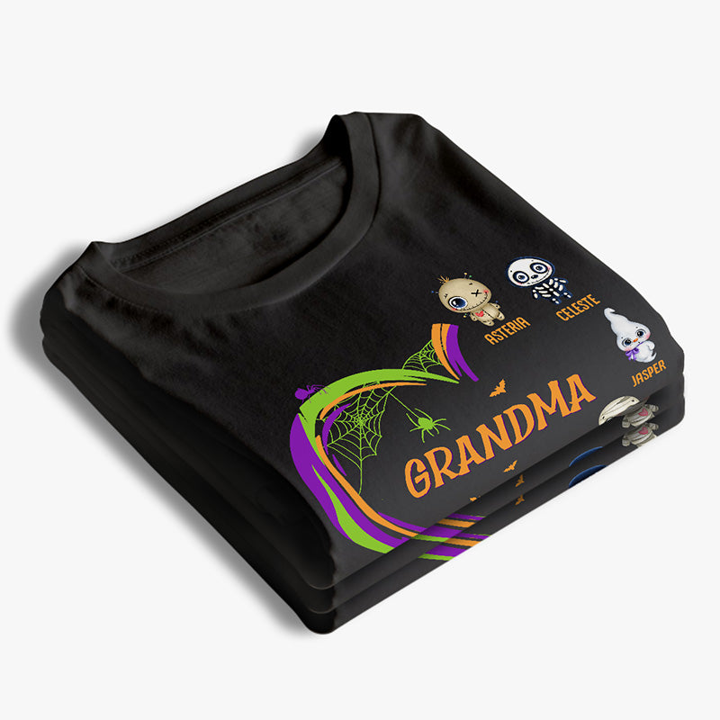Grandma And Grandkids Halloween's Perfect Pair - Family Personalized Custom Unisex T-shirt, Hoodie, Sweatshirt - Halloween Gift, Gift For Grandma