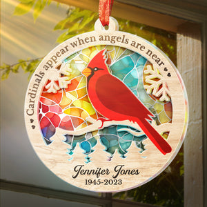 Always On Our Minds, Forever In Our Hearts - Memorial Personalized Custom Suncatcher Ornament - Acrylic Round Shaped - Sympathy Gift For Family Members