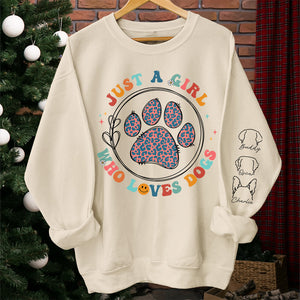 Just Me & My Pets - Dog & Cat Personalized Custom Unisex Sweatshirt With Design On Sleeve - Gift For Pet Owners, Pet Lovers