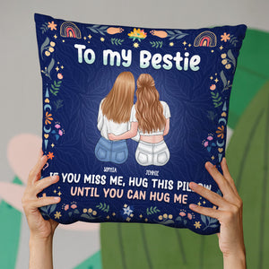 Embrasse ce joli coussin si tu me manques - Coussin personnalisé Bestie - Cadeau pour meilleures amies, meilleures amies, sœurs