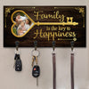 Custom Photo Family Is The Key To Happiness - Family Personalized Custom Home Decor Key Hanger, Key Holder - House Warming Gift For Family Members