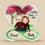 Together We Are Stronger - Couple Personalized Custom Infinity Heart Shaped Acrylic Plaque - Gift For Husband Wife, Anniversary