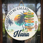 Blessed To Be Called Grandma - Family Personalized Custom Shaped Home Decor Wood Sign - Summer Vacation, House Warming Gift For Grandma