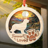 You Left Paw Prints On My Heart - Memorial Personalized Custom Suncatcher Ornament - Acrylic Round Shaped - Sympathy Gift For Pet Owners, Pet Lovers
