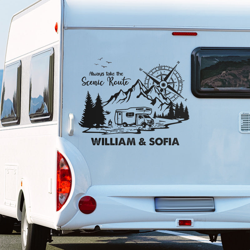 Home Is Where We Park It - Camping Personalized Custom RV Decal - Gift For Husband Wife, Camping Lovers