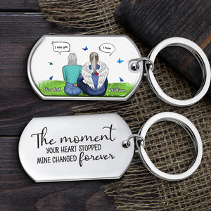 The Moment Your Heart Stopped - Personalized Keychain - Gift For Couples, Husband Wife