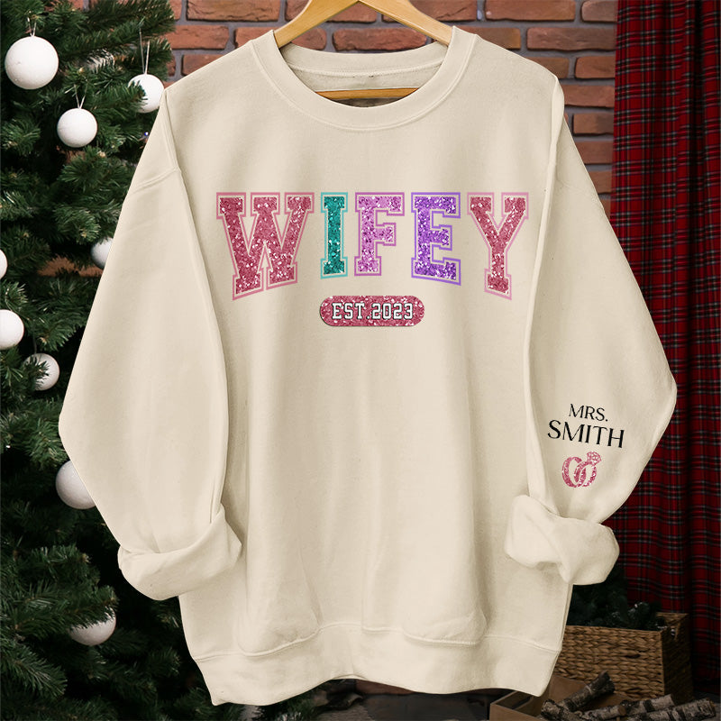 I Need You Like A Heart Needs A Beat - Couple Personalized Custom Unisex Sweatshirt With Design On Sleeve - Gift For Husband Wife, Anniversary