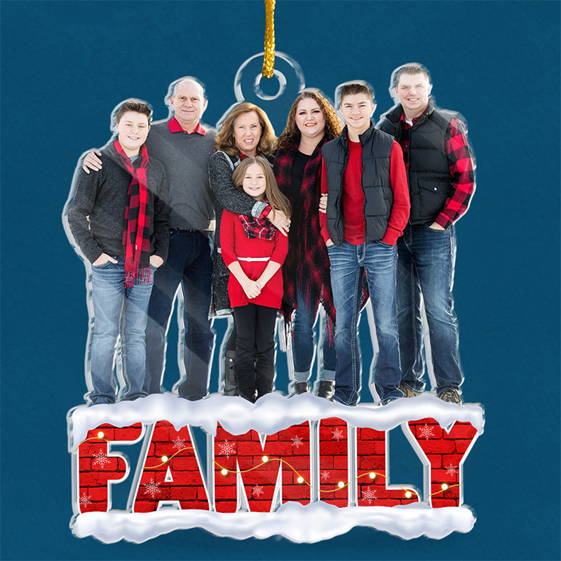 Custom Photo Home Is Where Your Story Begins - Family Personalized Custom Ornament - Acrylic Custom Shaped - Christmas Gift For Family Members