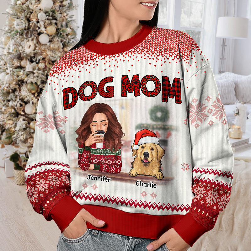 World's Best Dog Mom - Dog Personalized Custom Ugly Sweatshirt - Unisex Wool Jumper - Christmas Gift For Pet Owners, Pet Lovers