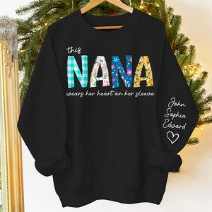 Most Loved Grandma - Family Personalized Custom Unisex Sweatshirt With Design On Sleeve - Birthday Gift For Mom, Grandma