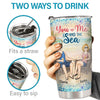 You & Me And The Sea - Couple Personalized Custom Tumbler - Gift For Husband Wife, Anniversary