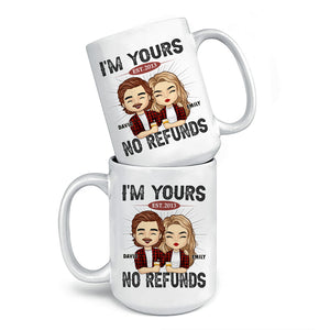 Happier With You - Couple Personalized Custom Mug - Gift For Husband Wife, Anniversary