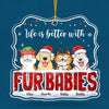 A Furry Christmas - Dog & Cat Personalized Custom Ornament - Acrylic Custom Shaped - Christmas Gift For Pet Owners, Pet Lovers