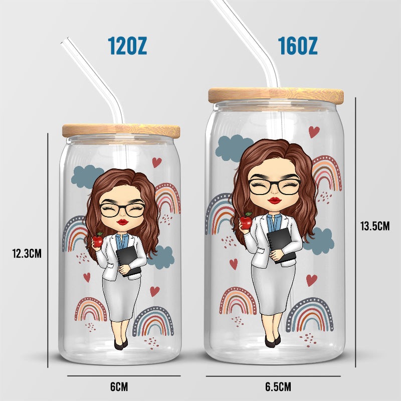 Best Teacher Ever - Teacher Personalized Custom Glass Cup, Iced Coffee Cup - Gift For Teacher, Back To School