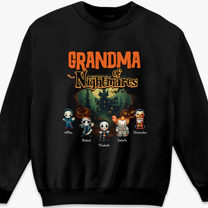 Grandma Of Nightmares - Family Personalized Custom Unisex T-shirt, Hoodie, Sweatshirt - Halloween Gift For Grandma