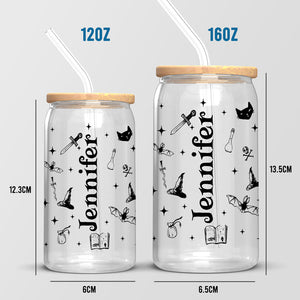 Witches Coffee - Personalized Custom Witch Glass Cup, Iced Coffee Cup - Halloween Gift For Witches, Yourself