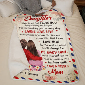 My Precious Daughter - Family Personalized Custom Blanket - Birthday Gift From Mom, Grandma