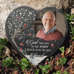 Custom Photo I Have You In My Heart - Memorial Personalized Custom Heart Shaped Memorial Stone - Sympathy Gift For Family Members