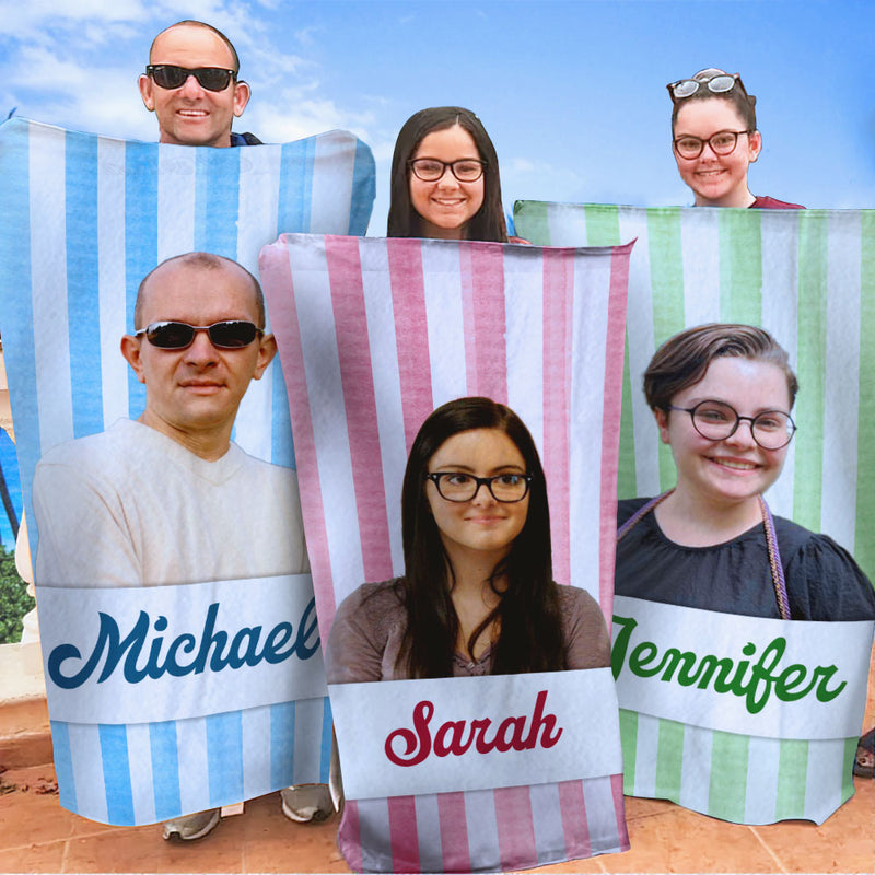 Custom Photo Get Lit By The Beach - Dog & Cat Personalized Custom Beach Towel - Summer Vacation Gift, Gift For Family Members, Pet Owners, Pet Lovers