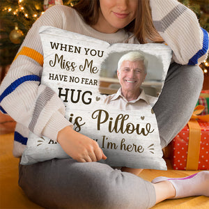 Coussin photo personnalisé « Quand tu me manques » : embrasse-le ! Coussin personnalisé commémoratif ! Cadeau de condoléances pour les membres de la famille