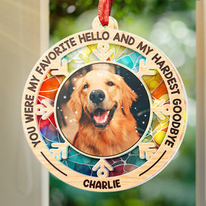 Custom Photo No Longer By My Side, Forever In My Heart - Memorial Personalized Custom Suncatcher Ornament - Acrylic Round Shaped - Sympathy Gift For Pet Owners, Pet Lovers