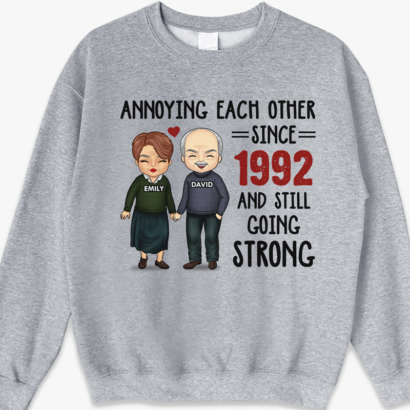 Annoying Each Other, Still Going Strong - Personalized Unisex T-shirt, Hoodie, Sweatshirt - Gift For Couple, Husband, Wife