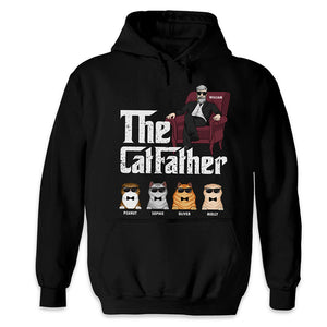 The Cat Father Cat Dad In Suit Cool Cats - Gift for Cat Dad - Personalized Unisex T-Shirt, Hoodie