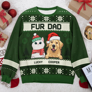 Merry Christmas Green Style - Pet Personalized Custom Ugly Sweatshirt - Unisex Wool Jumper - New Arrival Christmas Gift For Pet Owners, Pet Lovers