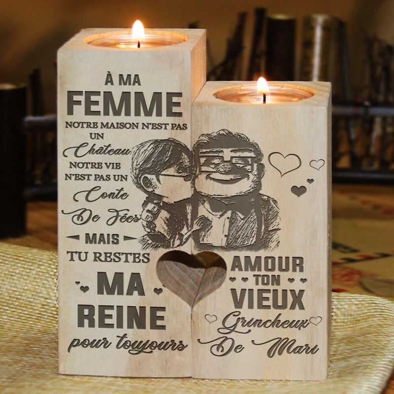 À Ma Femme Notre Maison N'est Pas Un Château Notre Vie N'est Pas Un Conte - Gift For Couples, Candle Holder