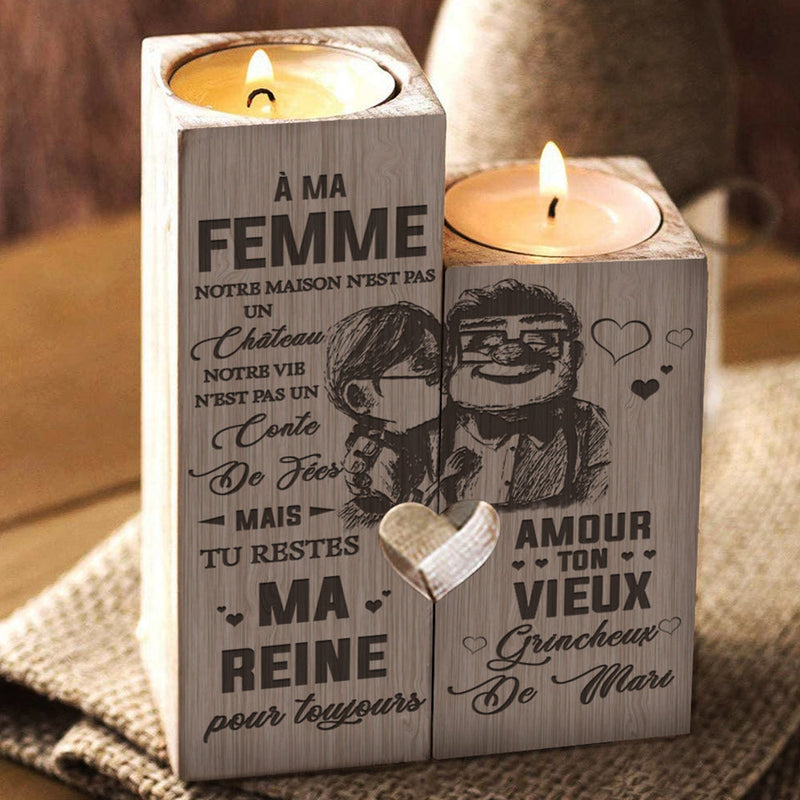 À Ma Femme Notre Maison N'est Pas Un Château Notre Vie N'est Pas Un Conte - Gift For Couples, Candle Holder