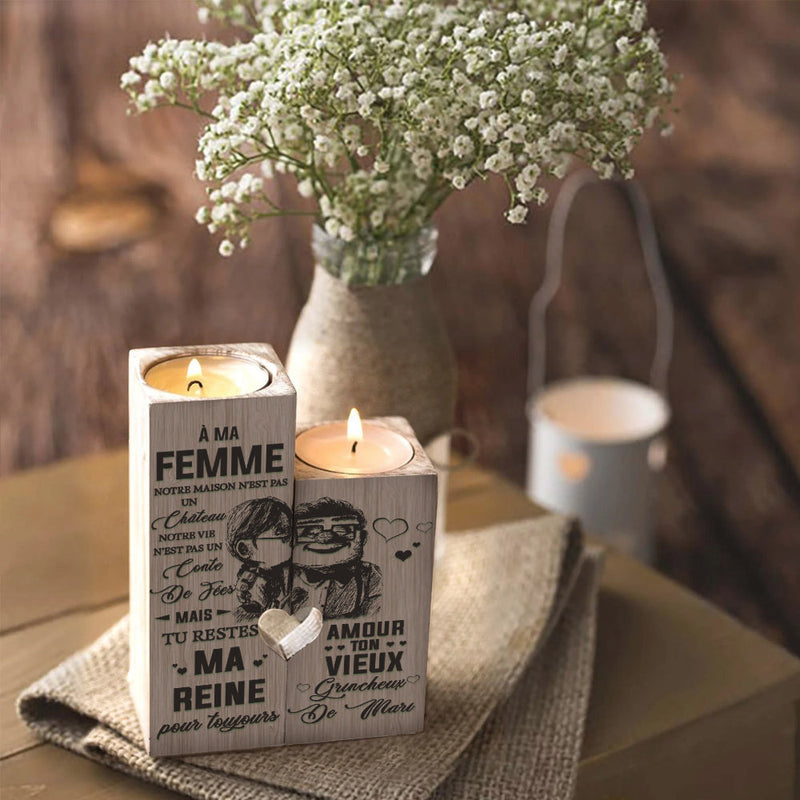À Ma Femme Notre Maison N'est Pas Un Château Notre Vie N'est Pas Un Conte - Gift For Couples, Candle Holder