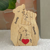 I Love My Family - Family Personalized Custom Bear Shaped Wooden Art Puzzle - Wooden Pet Carvings, Wood Sculpture Table Ornaments, Carved Wood Decor - Gift For Family Members