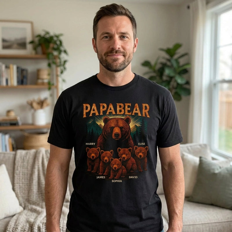 Protected By Papa Bear - Family Personalized Custom Unisex T-shirt, Premium T-shirt, Hoodie - Father's Day, Gift For Dad, Grandpa