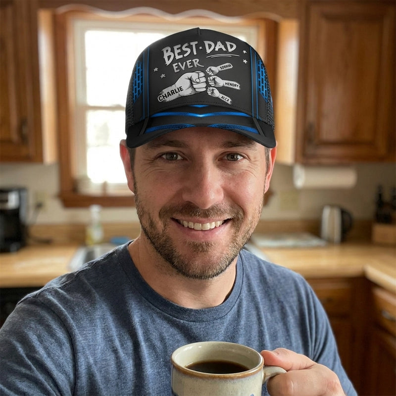 Best Papa Ever - Family Personalized Custom Hat, All Over Print Classic Cap - Father's Day, Birthday Gift For Dad, Grandpa