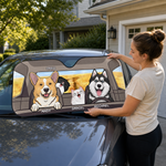 Dogs And Cats - Personalized Auto Sunshade - Gift For Pet Lovers