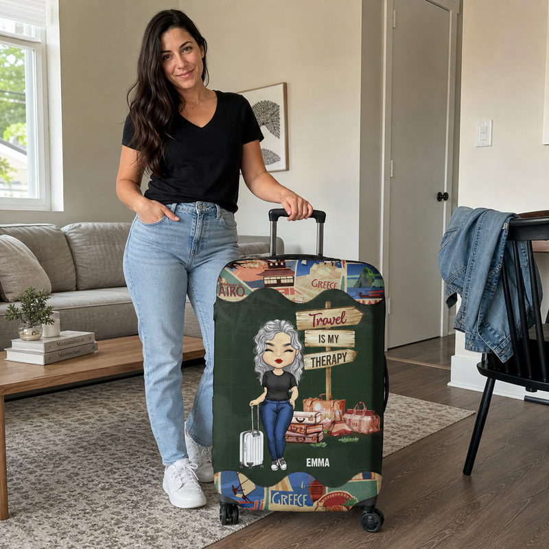 Let's Go Everywhere - Travel Personalized Custom Luggage Cover - Holiday Vacation Gift, Gift For Adventure Travel Lovers