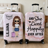 A Girl Who Loves Traveling - Travel Personalized Custom Luggage Cover - Gift For Travel Lovers